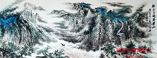 李发林作品 《轻舟已过万重山》 规格：180cmx70cm